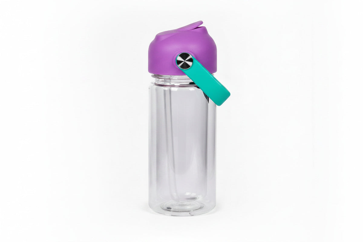10oz Drink Bottle – Purple Lid & Mint Handle
