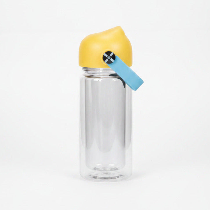 10oz Drink Bottle – Yellow Lid & Baby Blue Handle