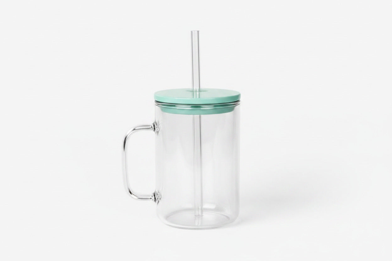 Snow Globe Style Mug 17oz – Mint Lid & Clear Straw