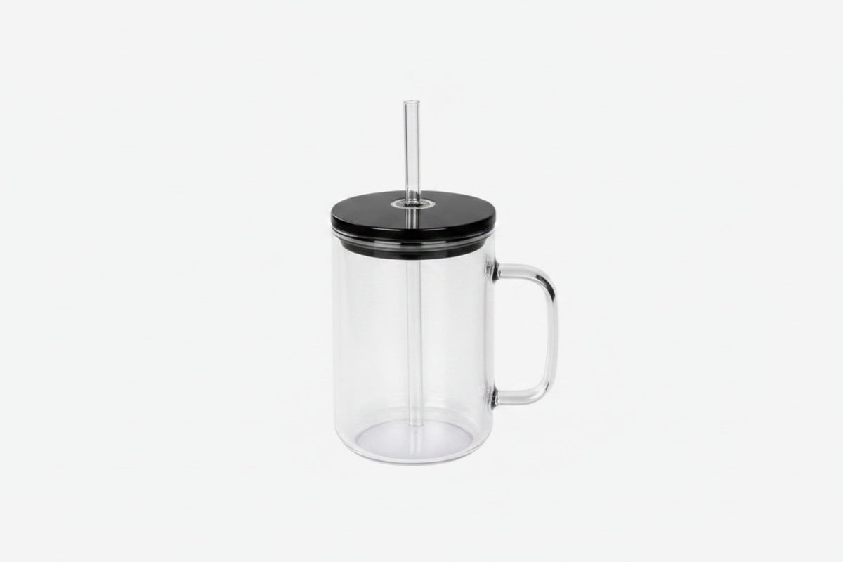 Snow Globe Style Mug 17oz – Black Lid & Clear Straw