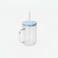Snow Globe Style Mug 17oz – Baby Blue Lid & Clear Straw