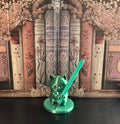 P8- Mint Fine Glitter Wrapped Pen – Click Style Silver Ends | Black Ink