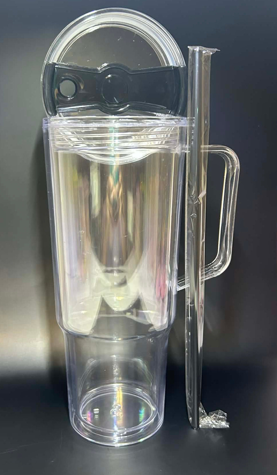 40oz Acrylic Black Snow Globe Cup